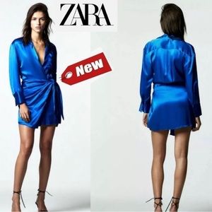 Zara dress blue satin new with tags